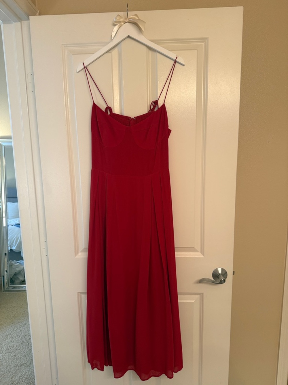Reformation Jaelyn Red Midi Dress - size 12 - Worn Once! - Picture 7 of 12